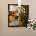 Personalized Photo Christmas Ornament: Stained Glass Keepsake