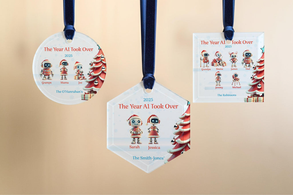 AI Family Glass Christmas Decoration