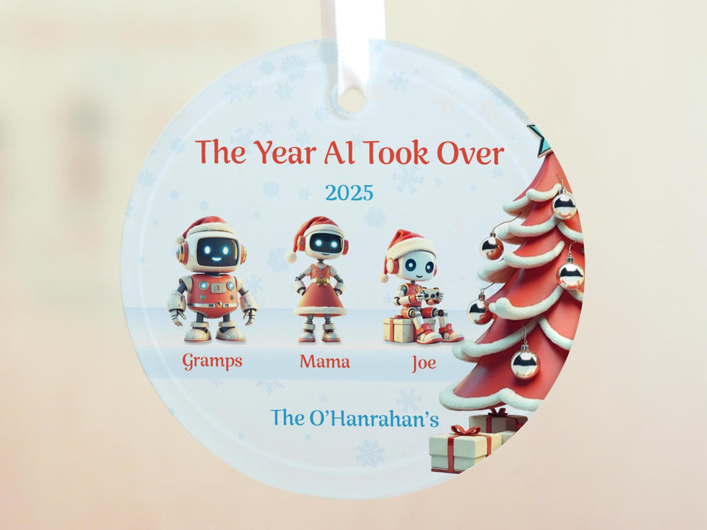 AI Family Glass Christmas Decoration