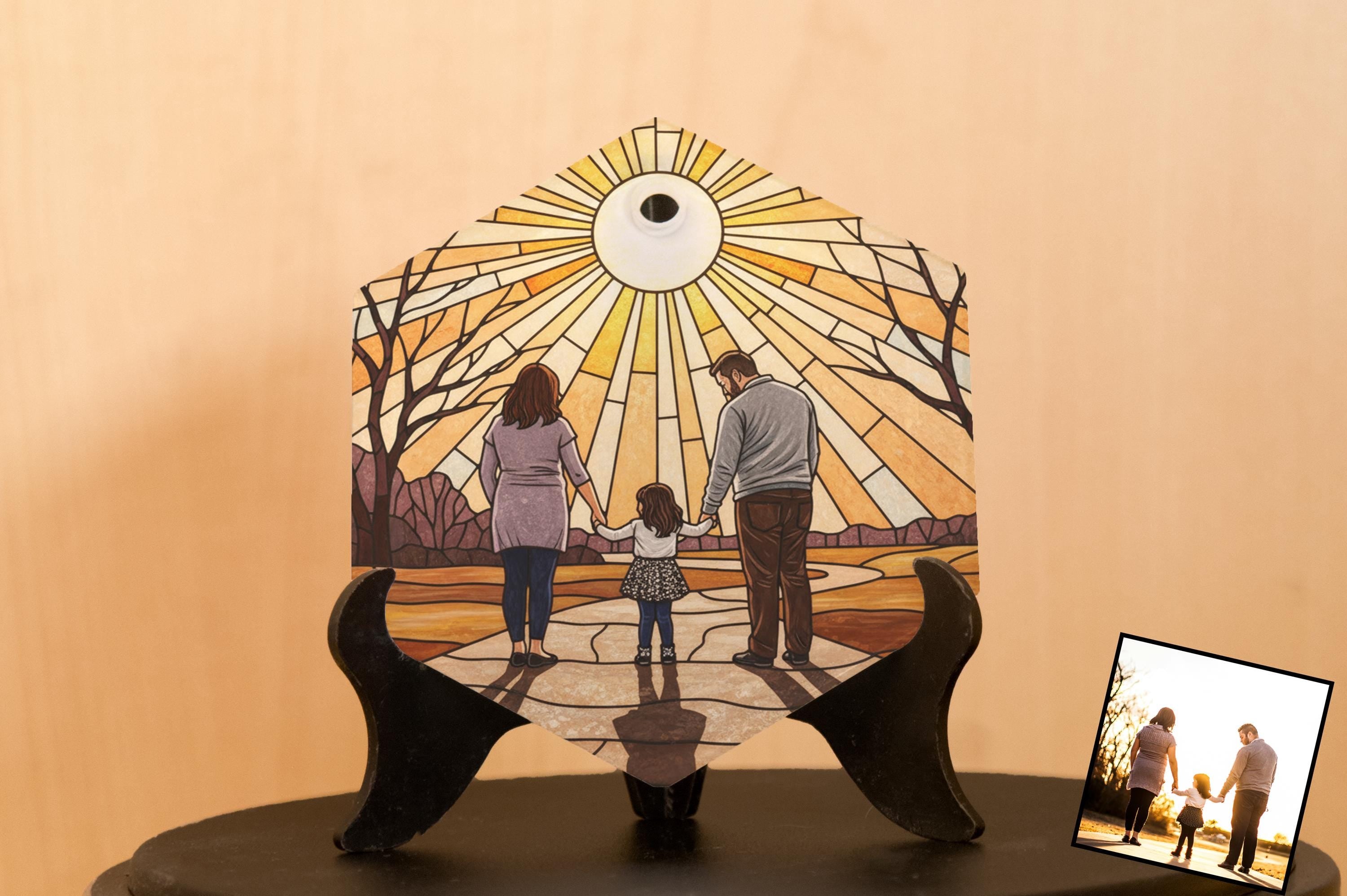 Personalized Photo Christmas Ornament: Stained Glass Keepsake