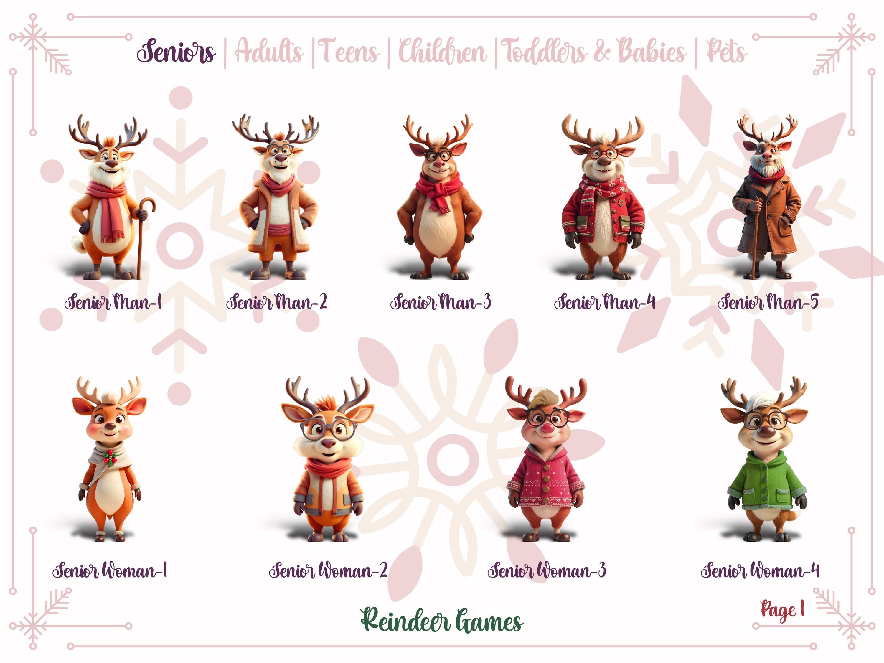 Personalised Family Reindeer Glass Christmas Decoration