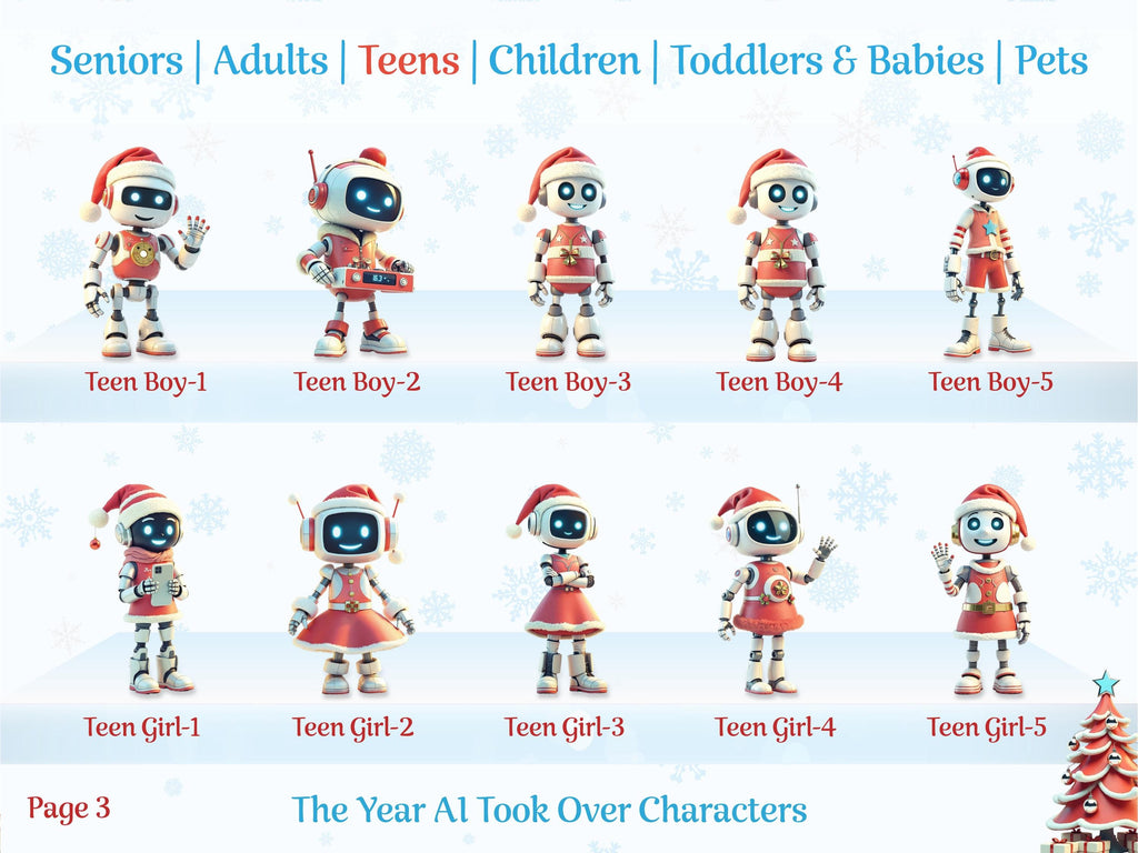 AI Family Glass Christmas Decoration