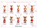 Personalised Family Reindeer Glass Christmas Decoration