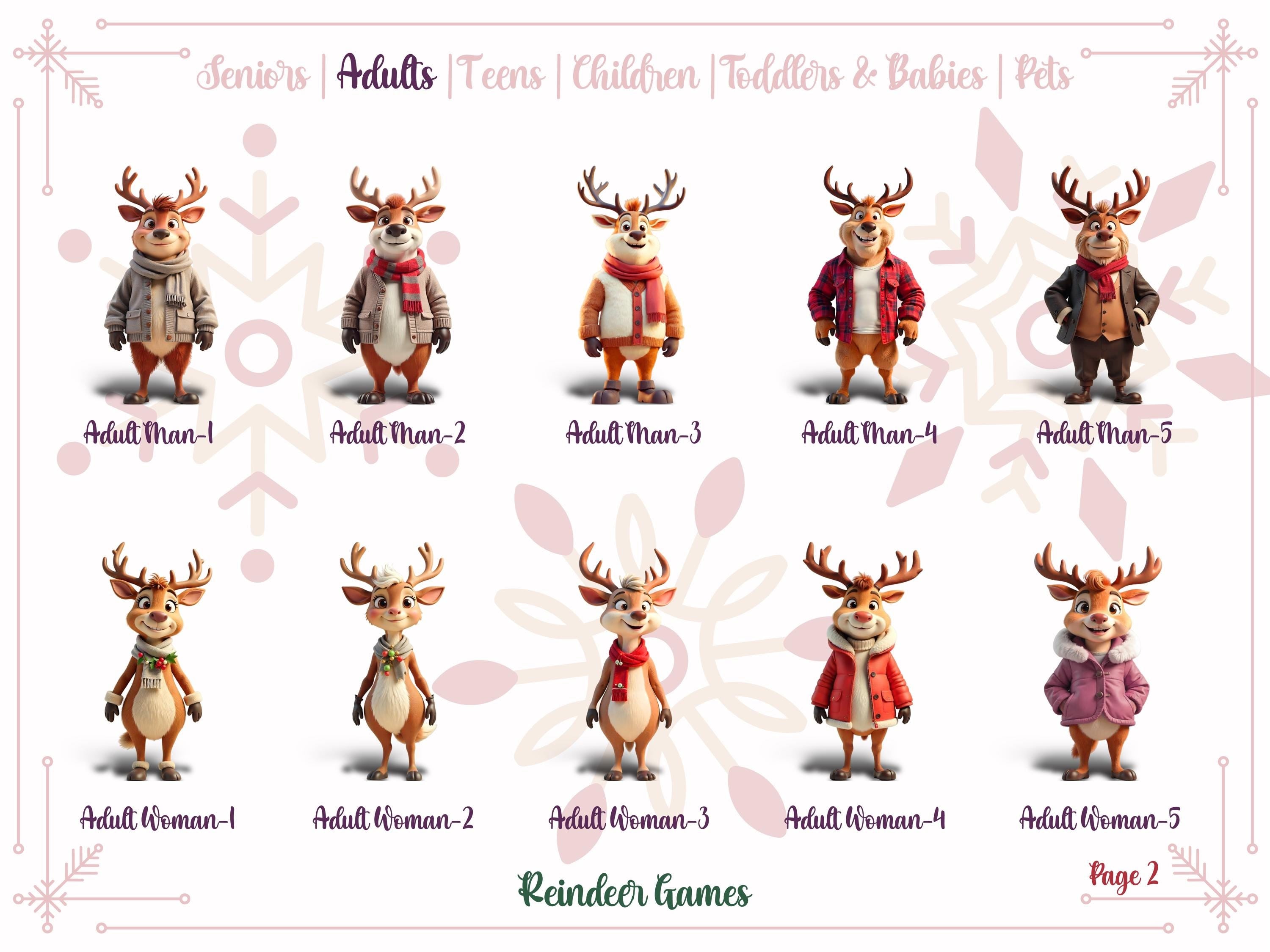 Personalised Family Reindeer Glass Christmas Decoration