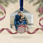 Hexagon Glass Christmas Decoration