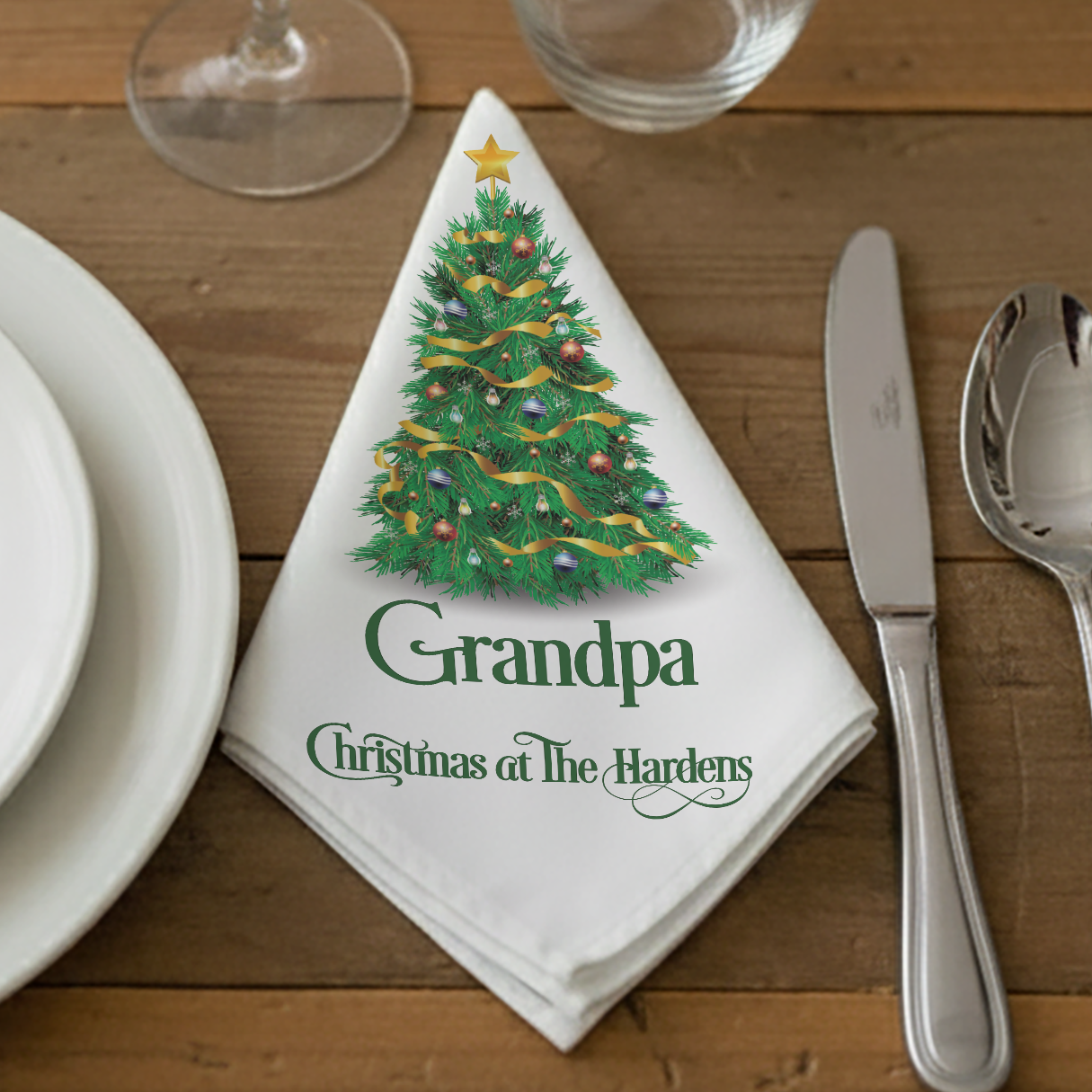 Personalised Christmas Napkins – 50cm Spun Polyester