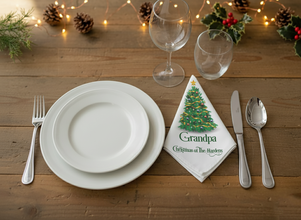 Personalised Christmas Napkins – 50cm Spun Polyester