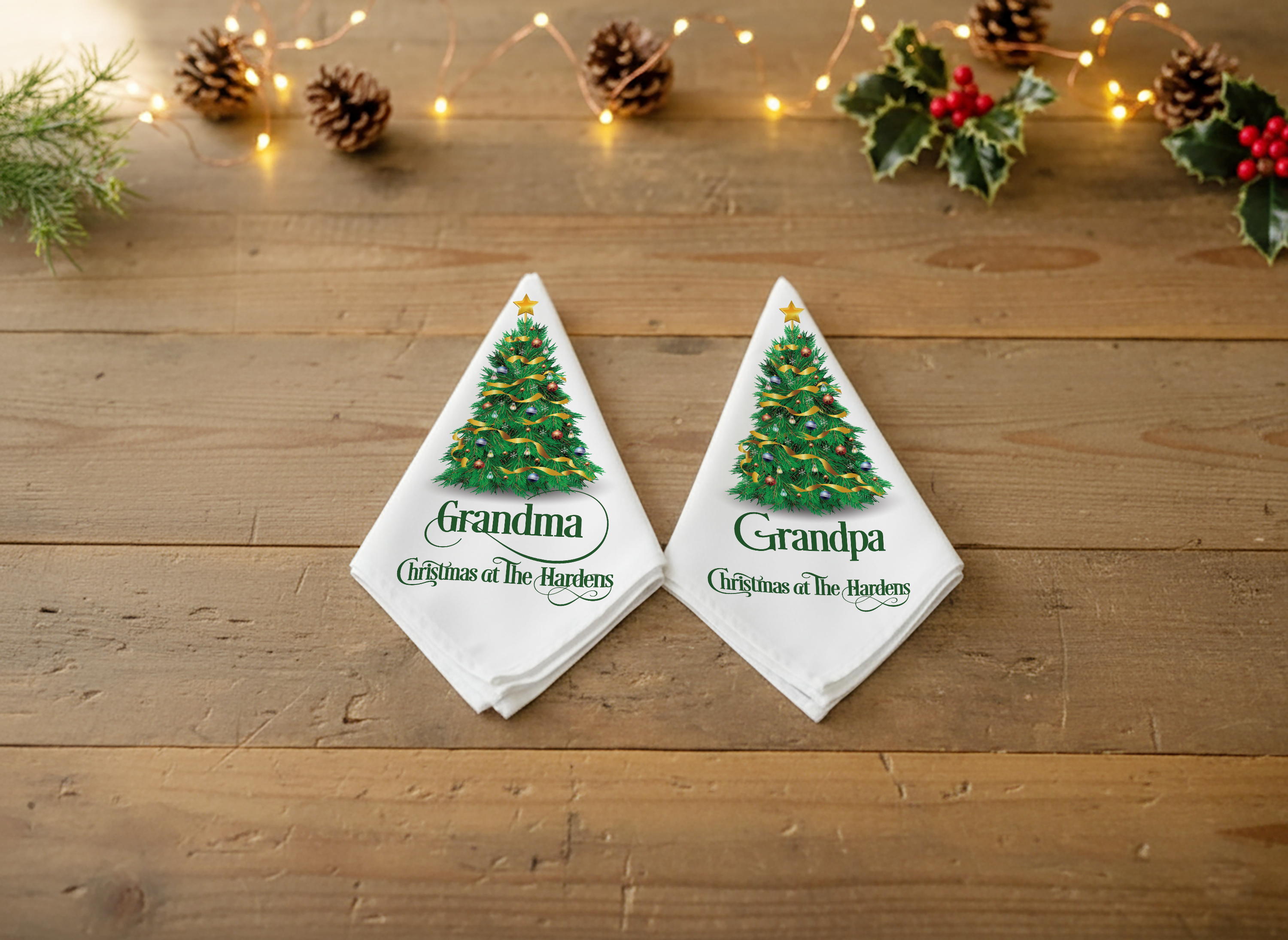 Personalised Christmas Napkins – 50cm Spun Polyester