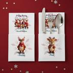 Reindeer Character Personalised Christmas Napkins