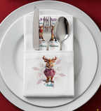 Reindeer Character Personalised Christmas Napkins
