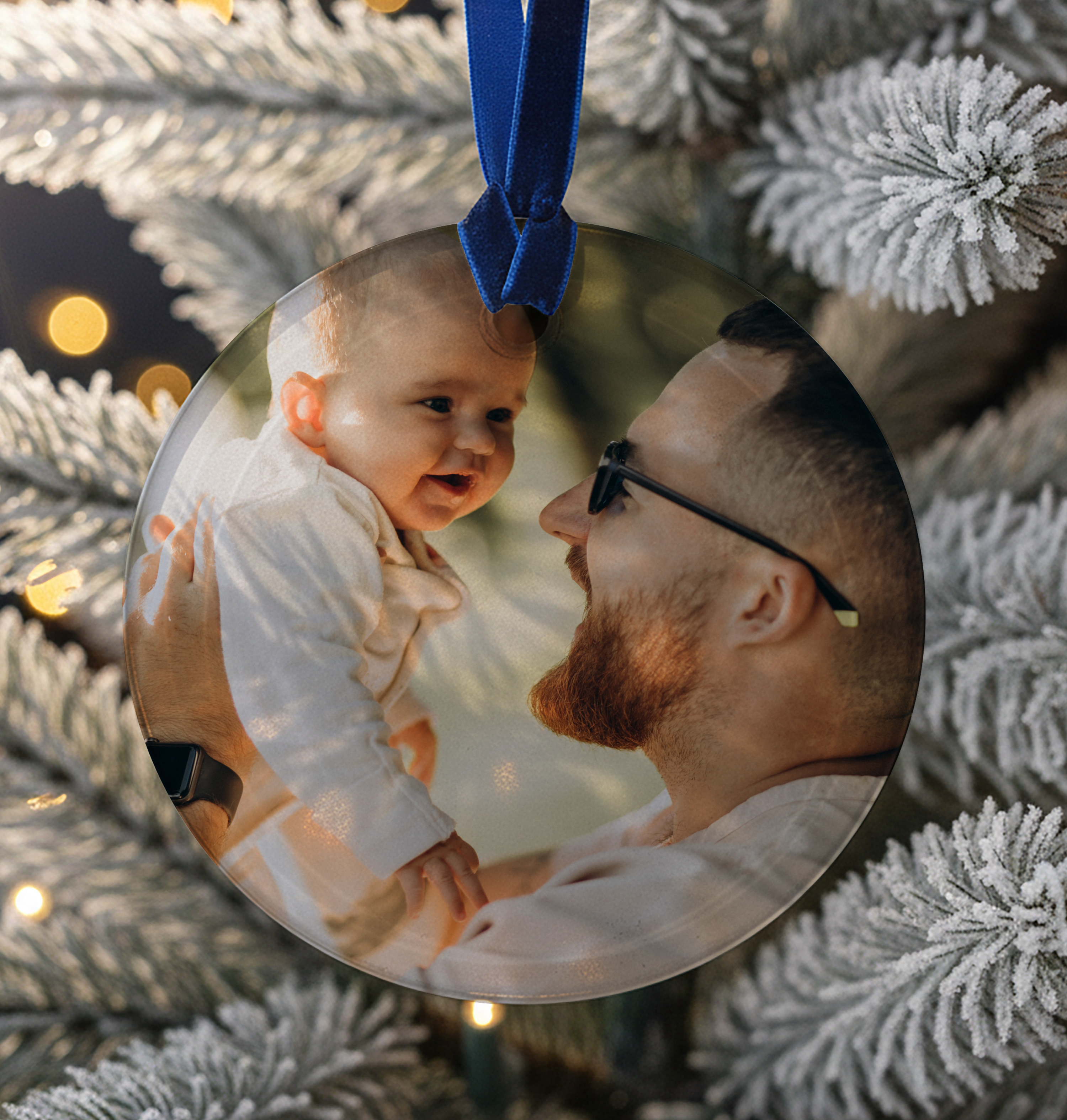 Personalised Photo Glass Ornament – Custom Printed Keepsake – Choose Round, Hexagon or Square – Add Name or Message – UK Made
