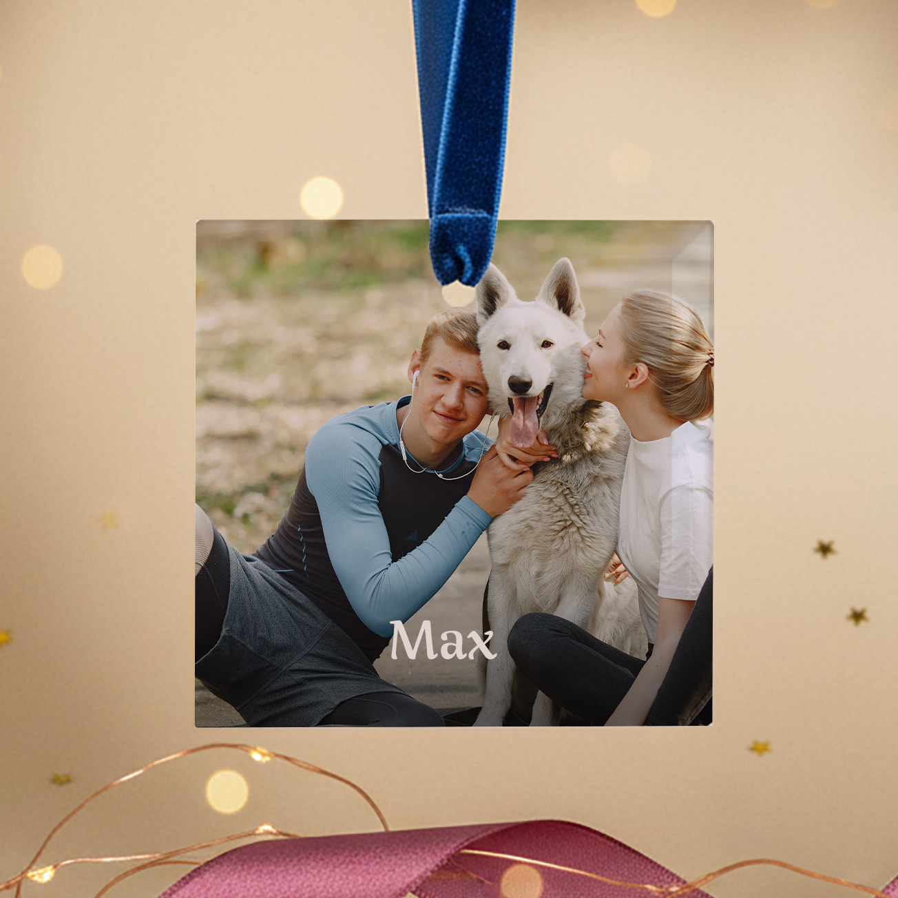 Personalised Photo Glass Ornament – Custom Printed Keepsake – Choose Round, Hexagon or Square – Add Name or Message – UK Made
