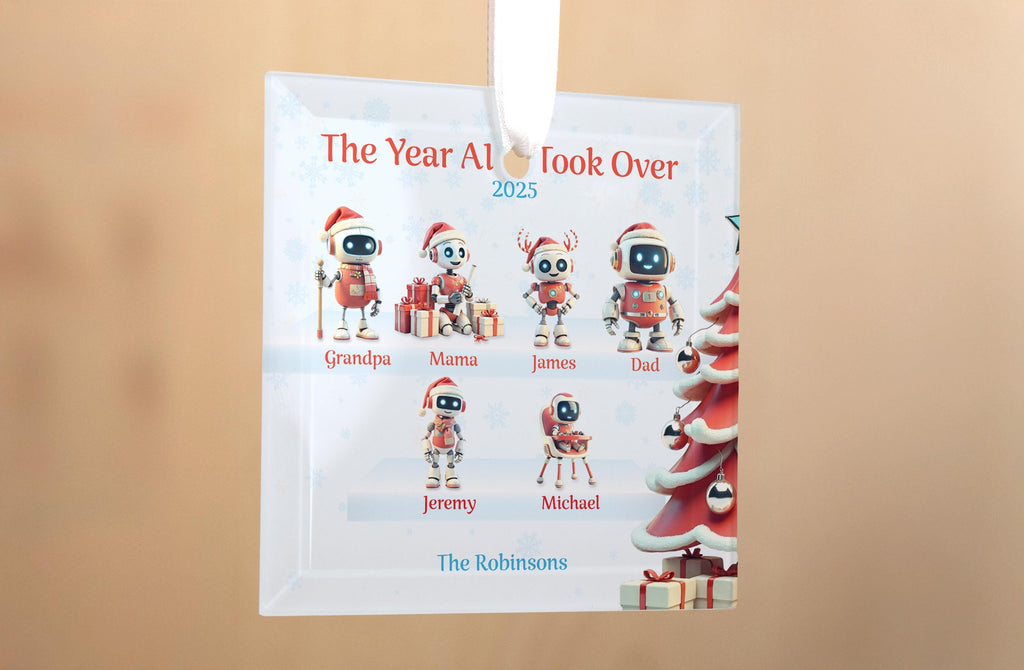 AI Family Glass Christmas Decoration