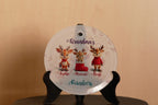 Personalised Family Reindeer Glass Christmas Decoration