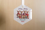 Personalised Family Reindeer Glass Christmas Decoration
