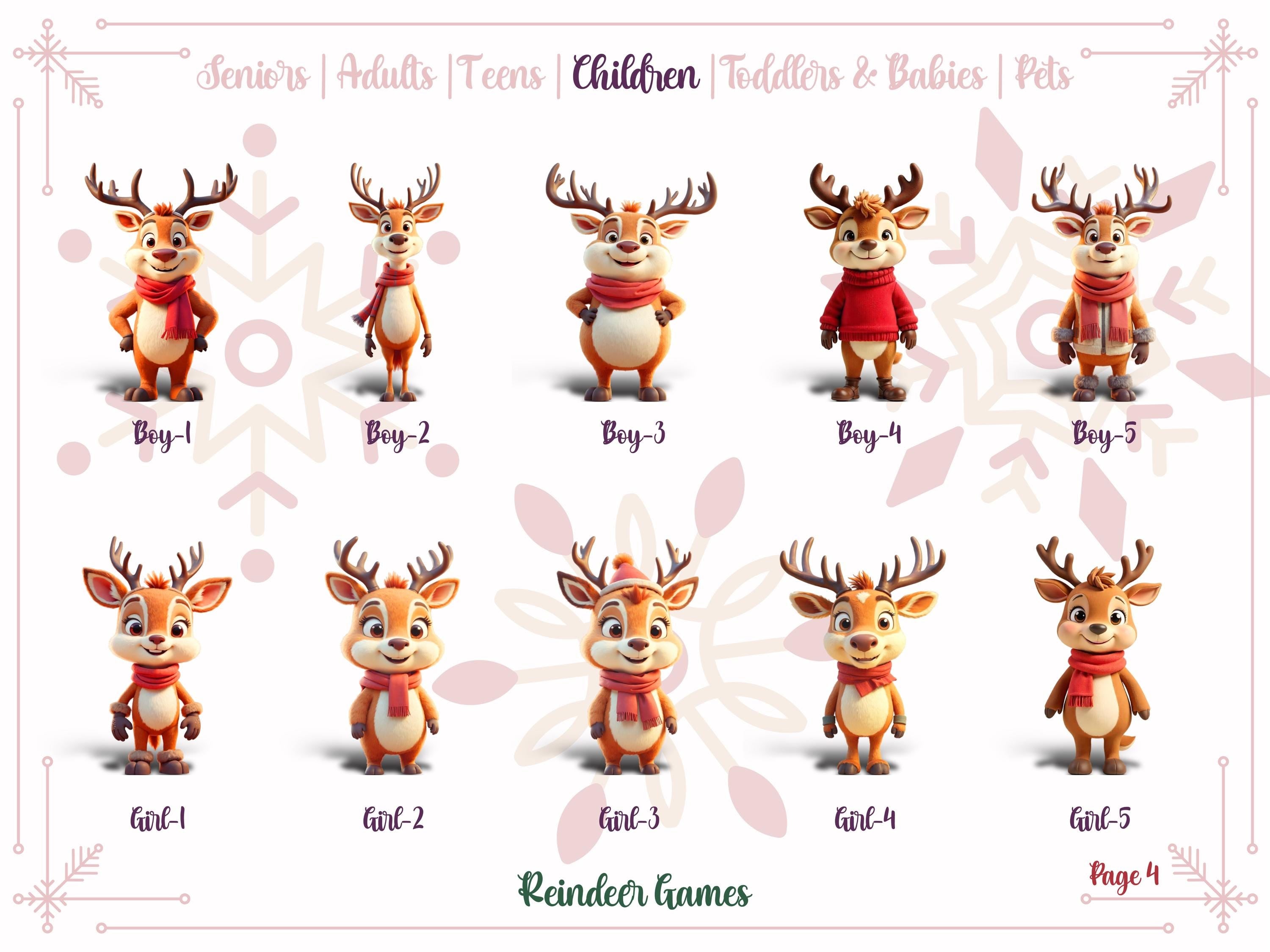 Personalised Family Reindeer Glass Christmas Decoration