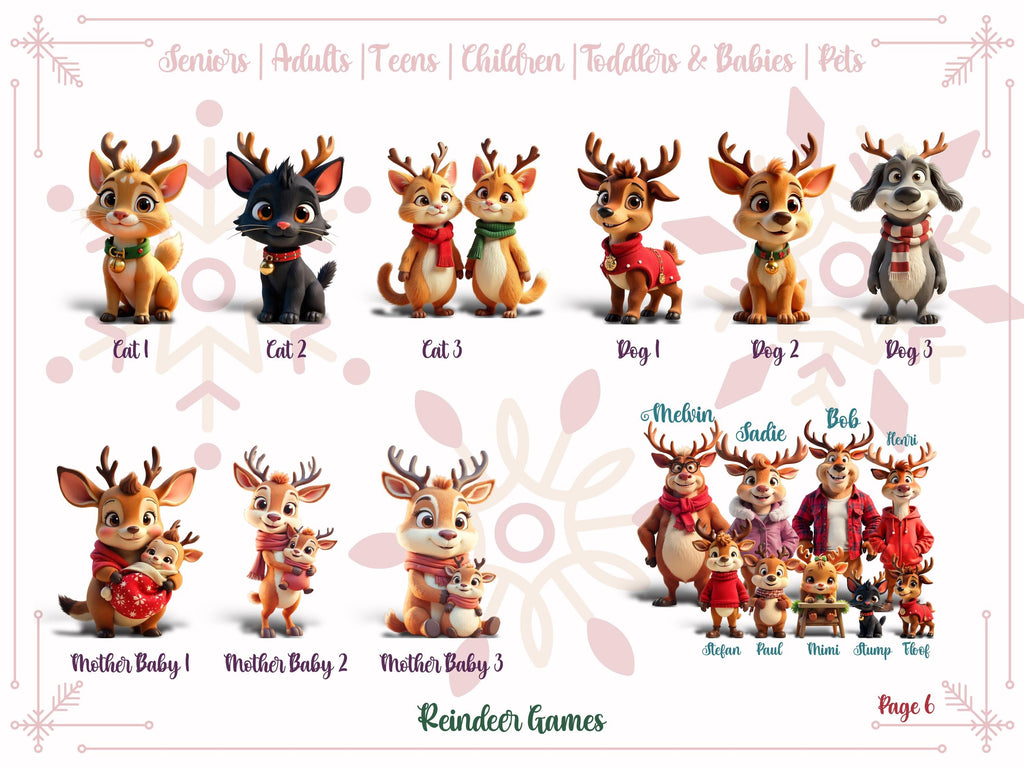Personalised Family Reindeer Glass Christmas Decoration